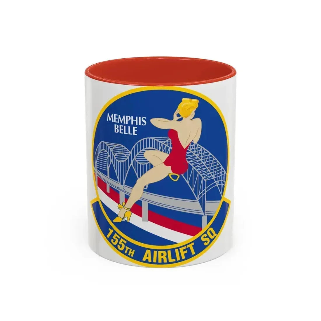 155 Airlift Squadron (U.S. Air Force) Accent Coffee Mug 11oz Red - Go Mug Yourself