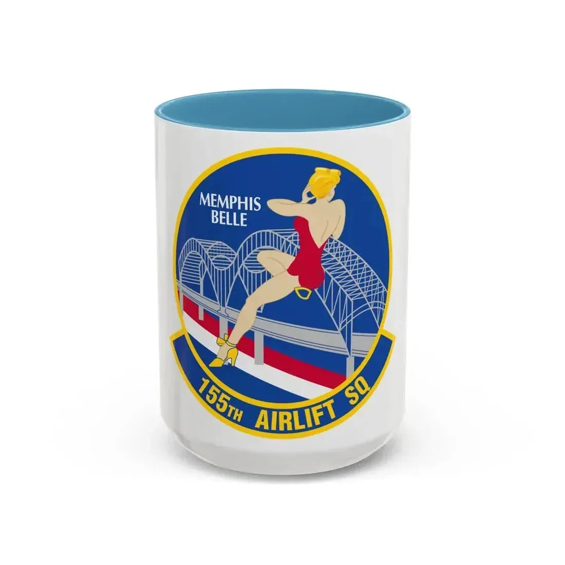 155 Airlift Squadron (U.S. Air Force) Accent Coffee Mug 15oz Light Blue - Go Mug Yourself