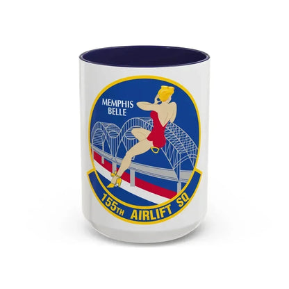 155 Airlift Squadron (U.S. Air Force) Accent Coffee Mug 15oz Navy - Go Mug Yourself