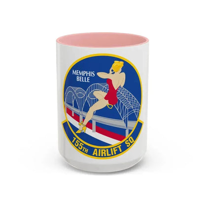 155 Airlift Squadron (U.S. Air Force) Accent Coffee Mug 15oz Pink - Go Mug Yourself