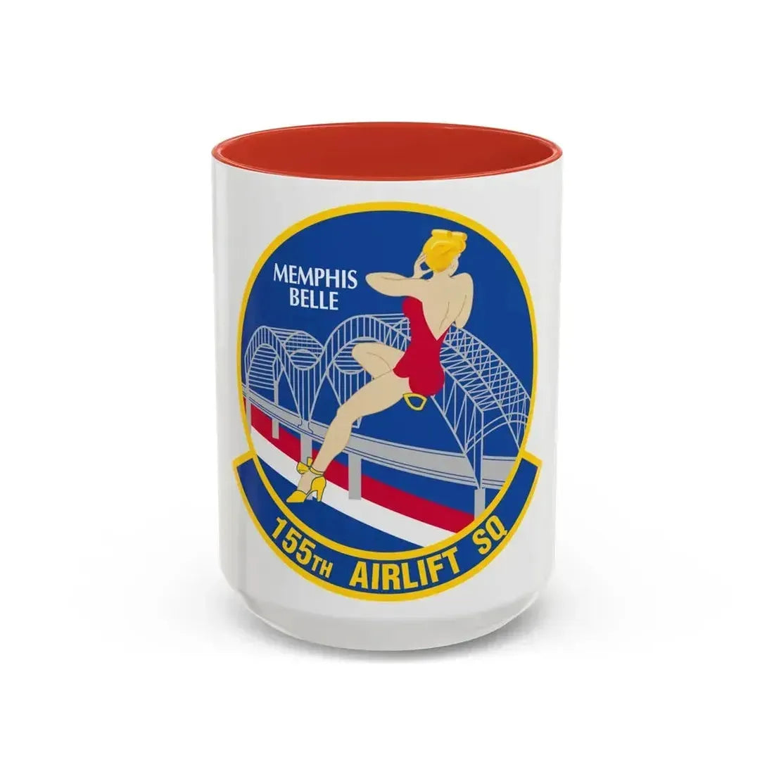 155 Airlift Squadron (U.S. Air Force) Accent Coffee Mug 15oz Red - Go Mug Yourself
