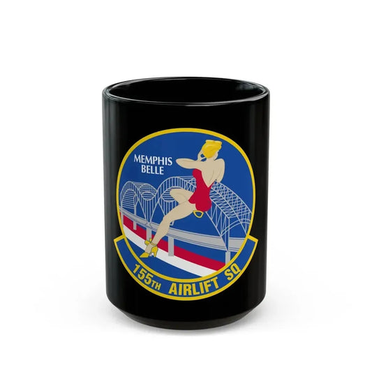 155 Airlift Squadron (U.S. Air Force) Black Coffee Mug 15oz - Go Mug Yourself