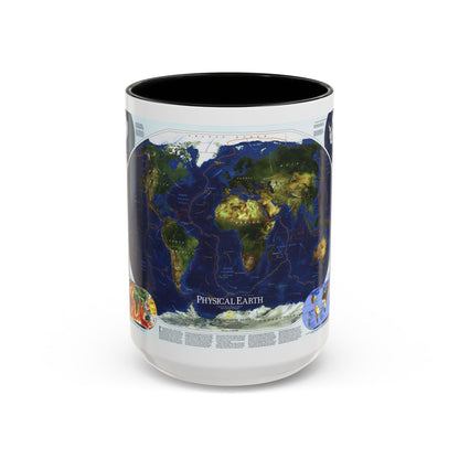 World Map - Physical Earth 1 (1998) (Map) Accent Coffee Mug