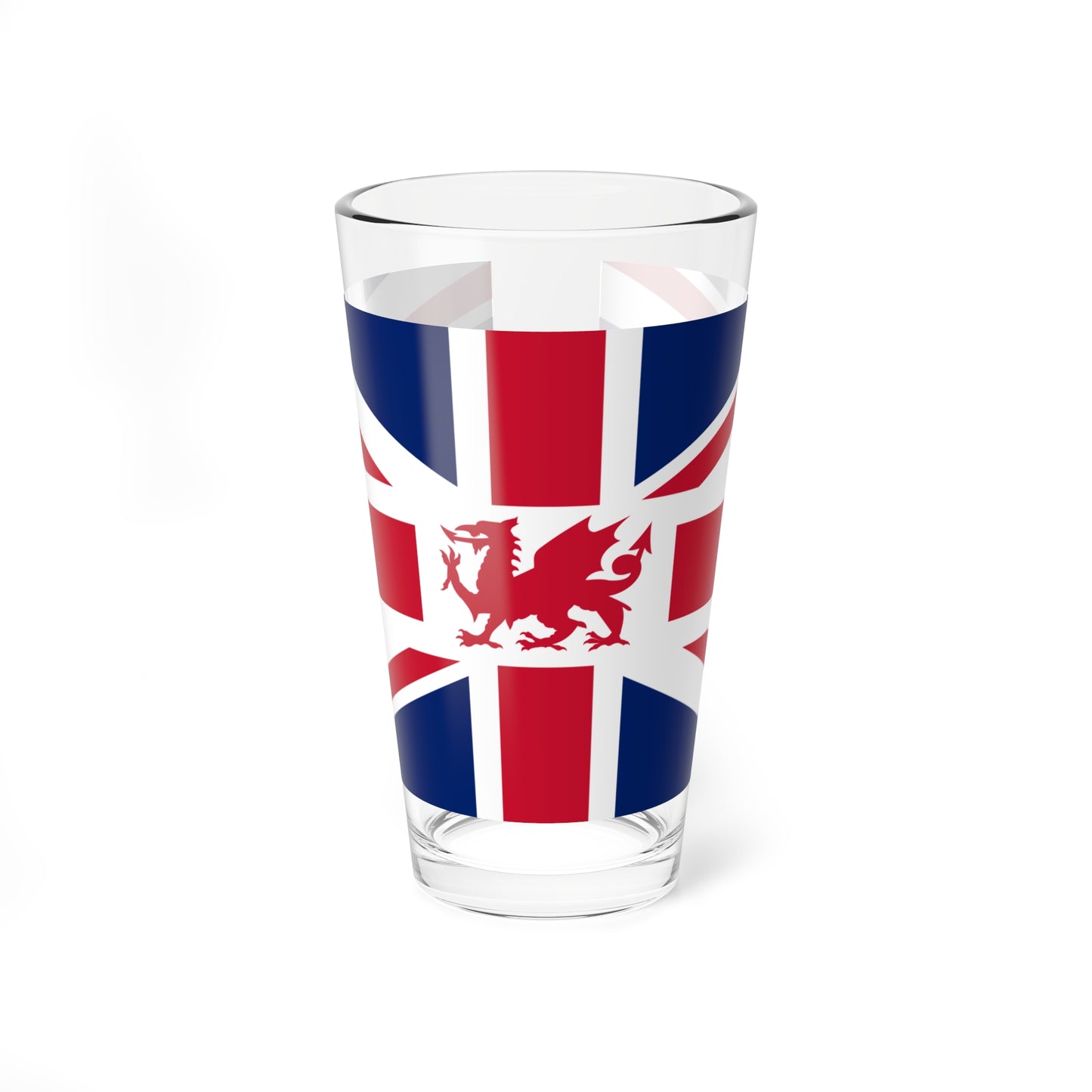 Union Flag including Wales (United Kingdom) Pint Glass 16oz
