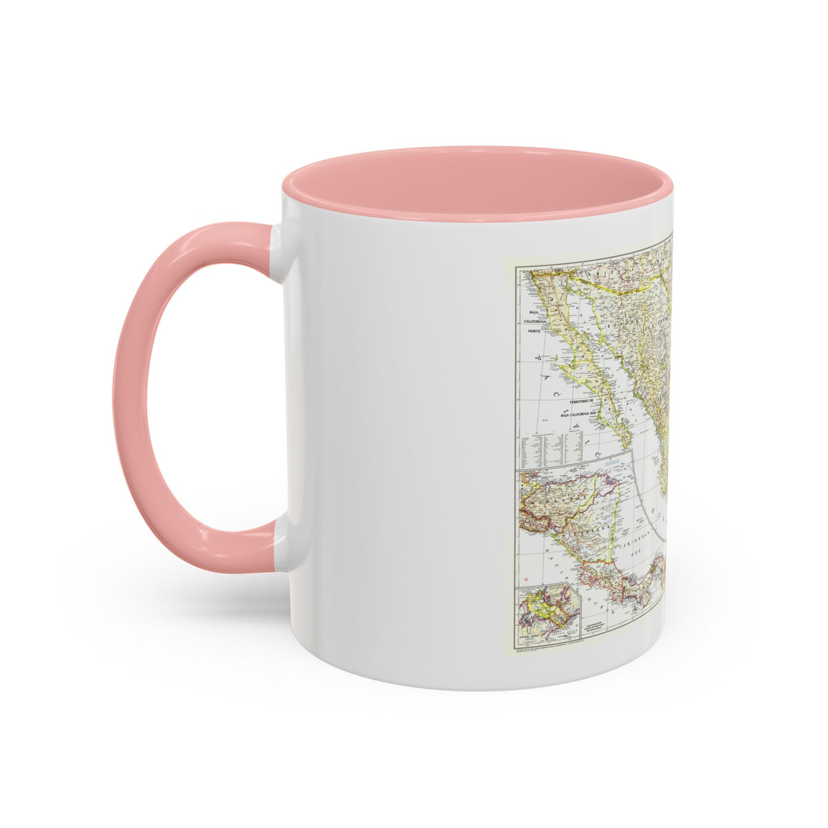 Central America & Mexico (1953) (Map) Accent Coffee Mug