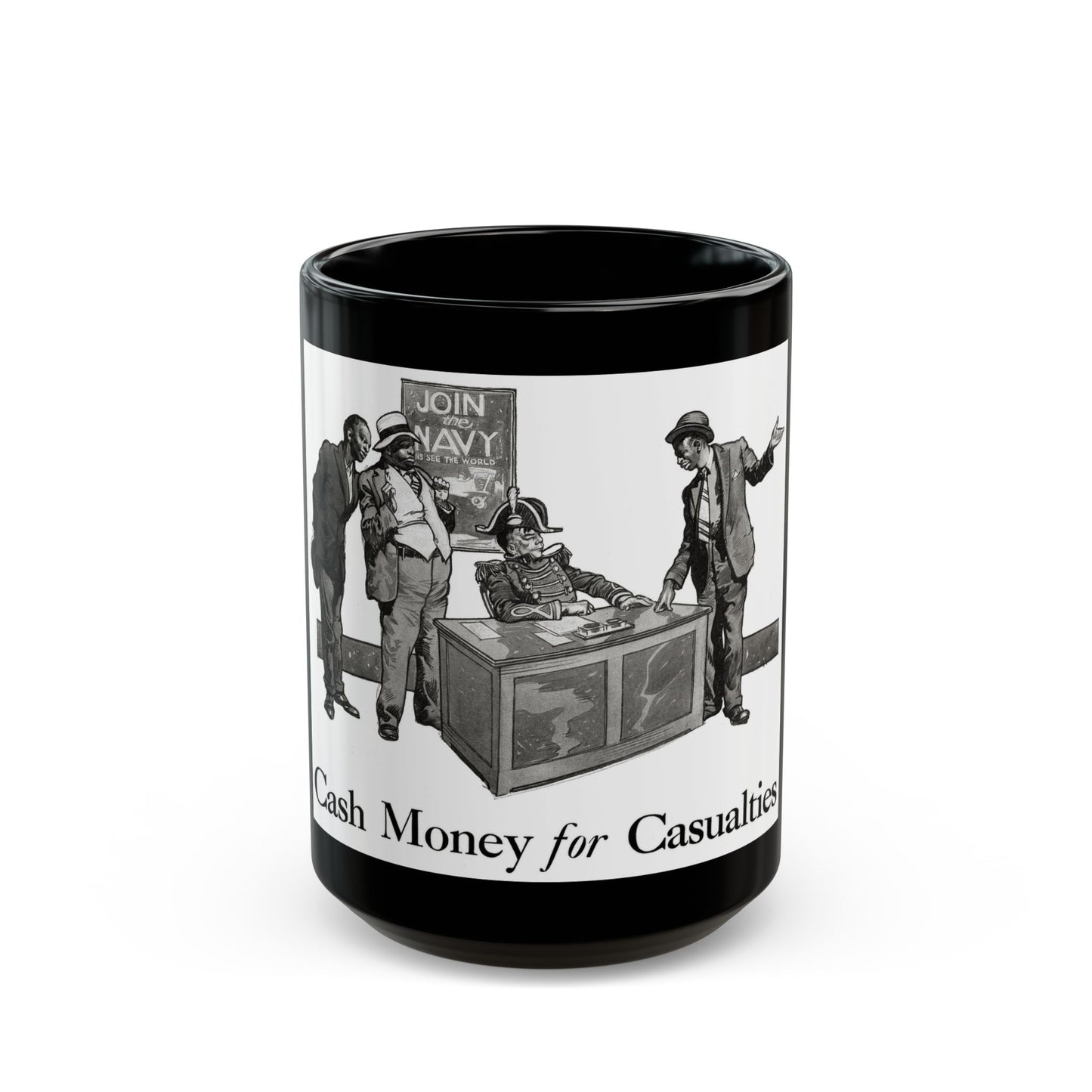 Cash Money for Casualties (1), Redbook magazine, December 1932 - Black Coffee Mug-15oz-Go Mug Yourself