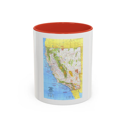 USA - California and Nevada 1 (1974) (Map) Accent Coffee Mug
