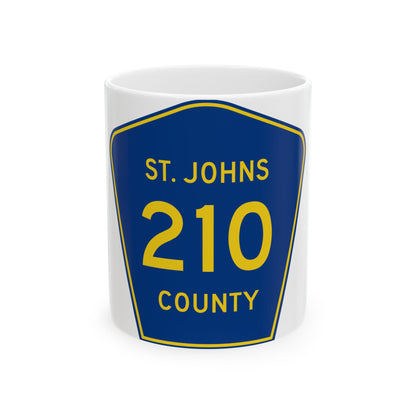 St. Johns County 210 (Florida) (Road Sign) White Coffee Mug