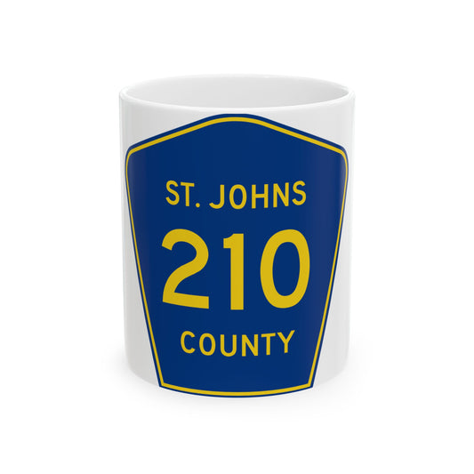 St. Johns County 210 (Florida) (Road Sign) White Coffee Mug
