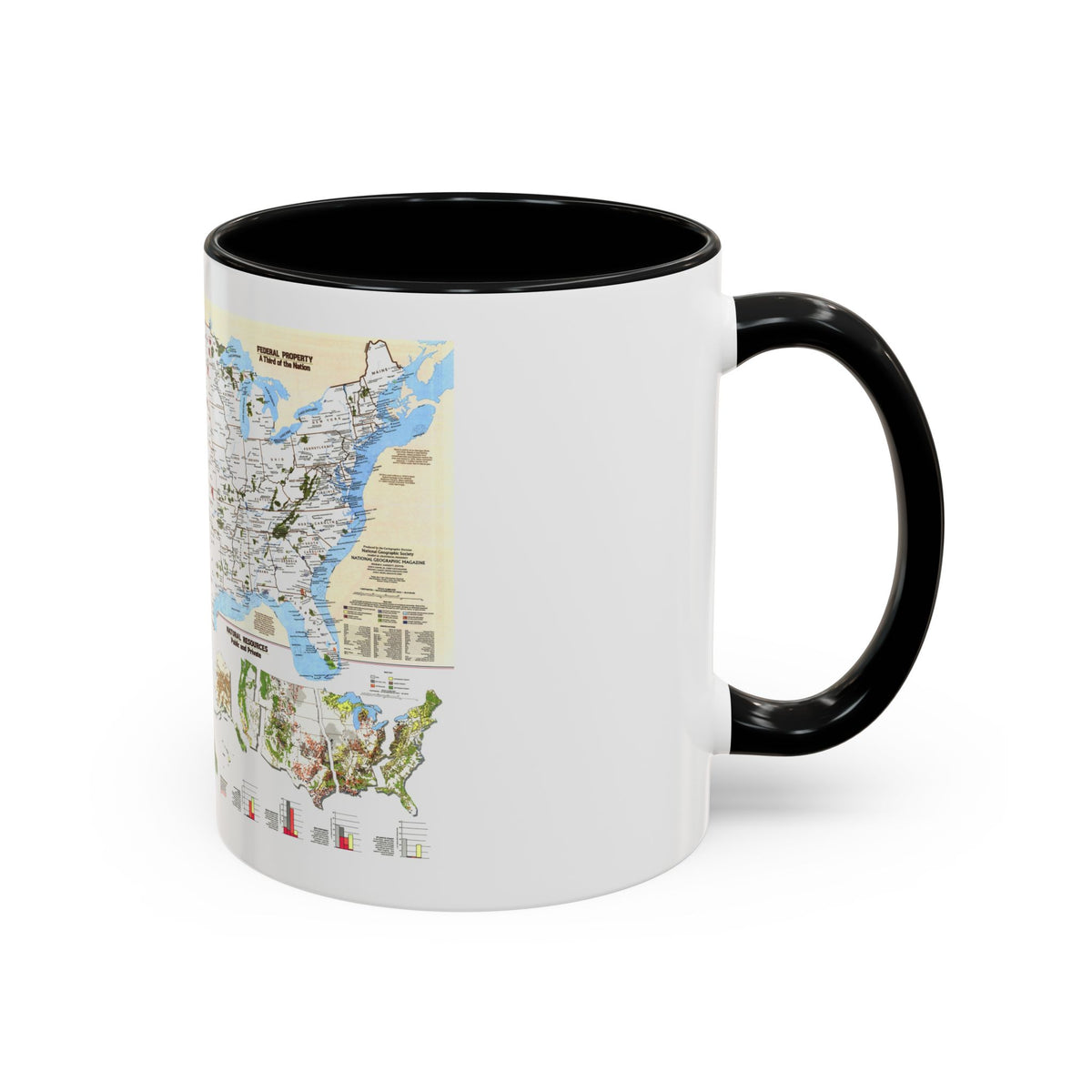 USA - America's Federal Lands (1982) (Map) Accent Coffee Mug