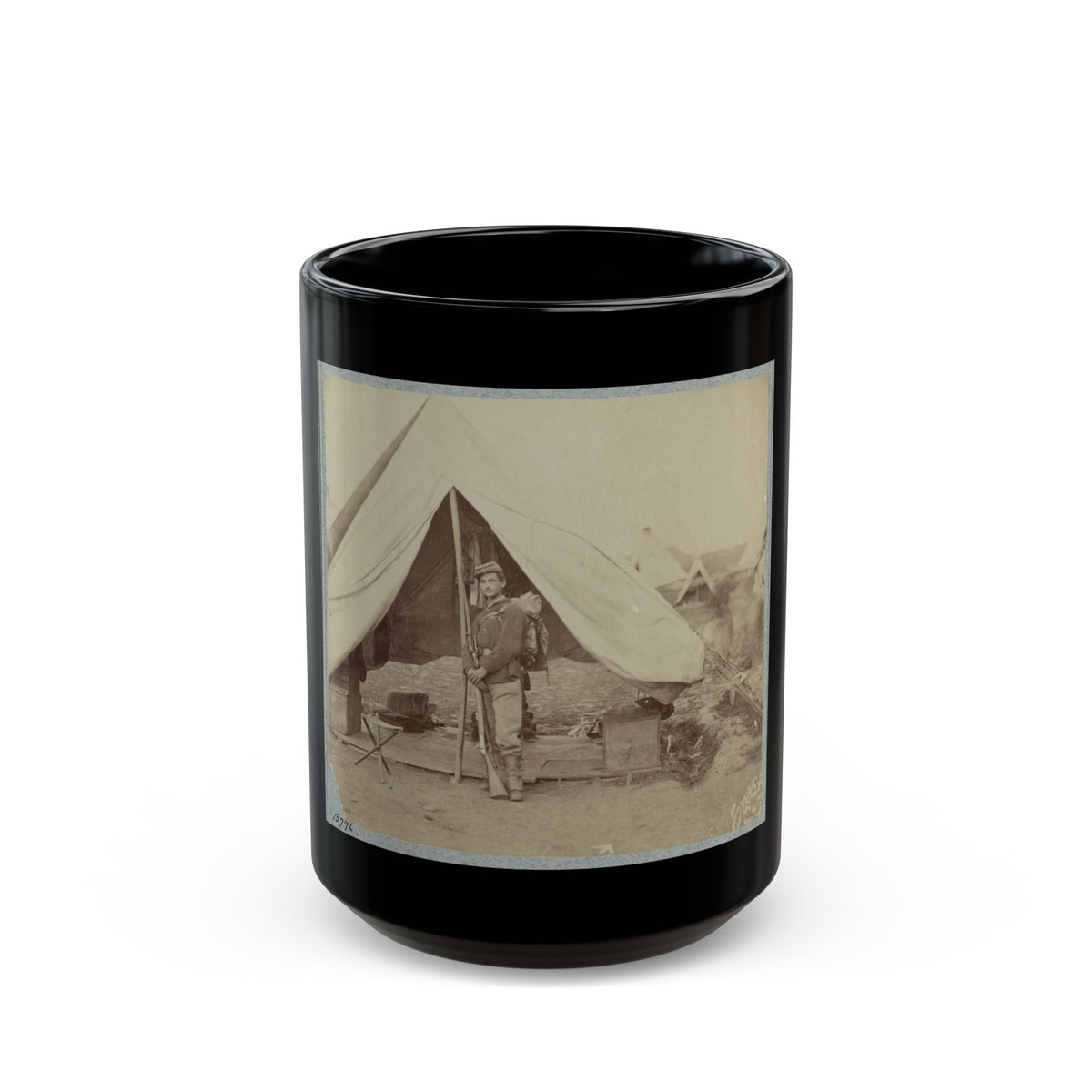 22d New York State Militia Near Harpers Ferry, Va., 1861 I.E.1862 005(2) (U.S. Civil War) Black Coffee Mug