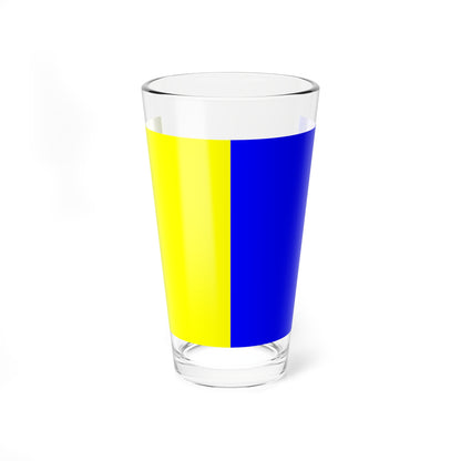 Flag of Lens Pas-de-Calais (France) Pint Glass 16oz
