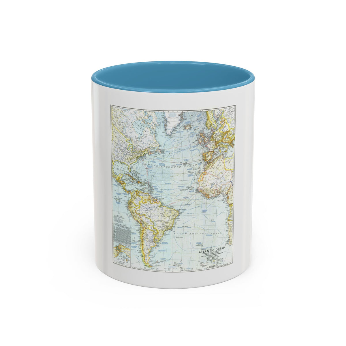 Atlantic Ocean (1941) (Map) Accent Coffee Mug