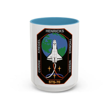 STS 70 (NASA) Accent Coffee Mug-15oz-Light Blue-Go Mug Yourself