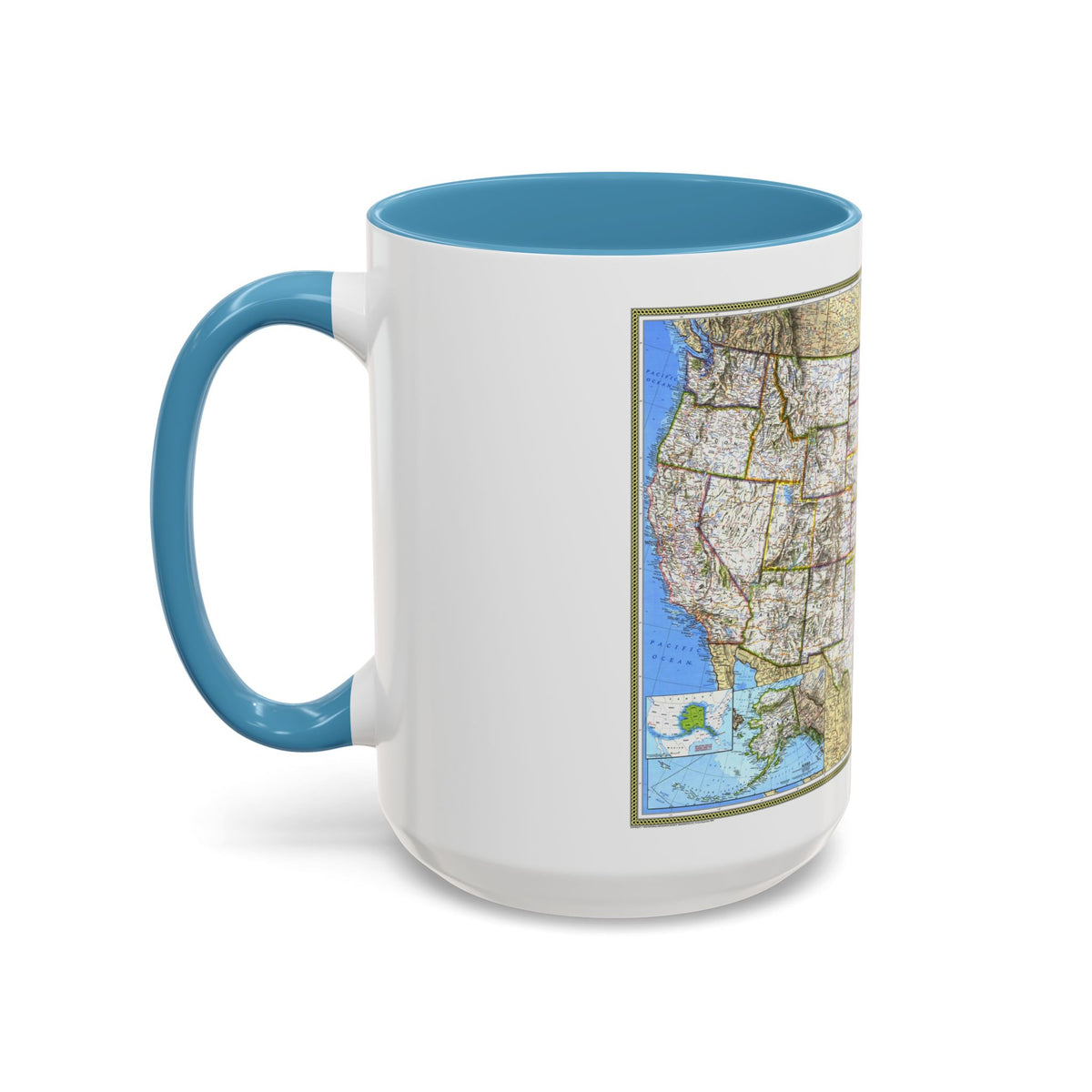 USA - The United States (1993) (Map) Accent Coffee Mug