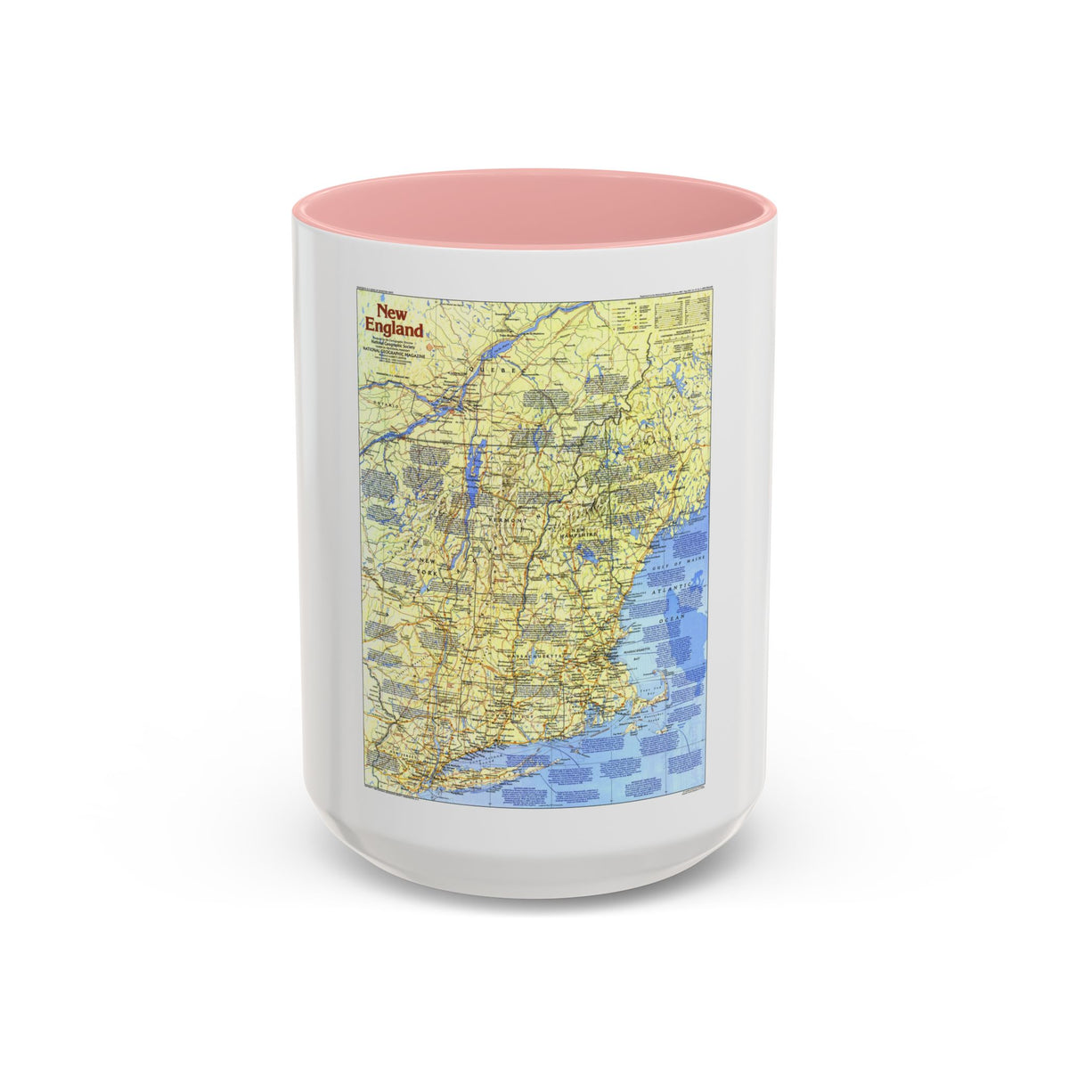 USA - New England 1 (1987) (Map) Accent Coffee Mug