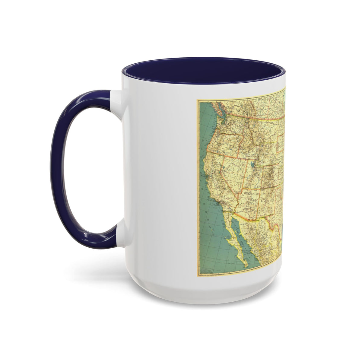 USA - The United States (1933) (Map) Accent Coffee Mug