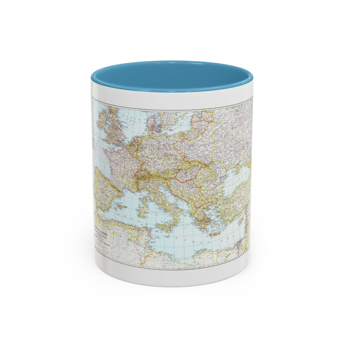 Mediterranean as of September 1 (1939) (Map) Accent Coffee Mug