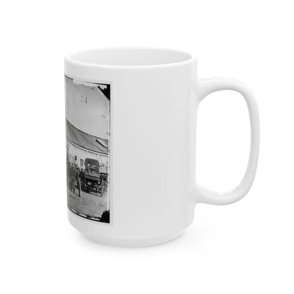 Washington, D.C. Workmen In Front Of The Ambulance Shop (U.S. Civil War) White Coffee Mug