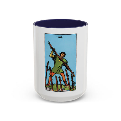 The 7 of Wands (Tarot Card) Accent Coffee Mug