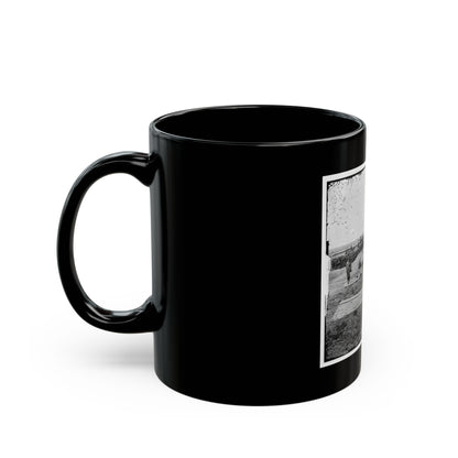 Group Of Federal Soldiers In Confederate Fort On Heights Of Centreville With Quaker Guns (U.S. Civil War) Black Coffee Mug