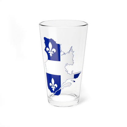 Flag-map of Quebec (Canada) Pint Glass 16oz
