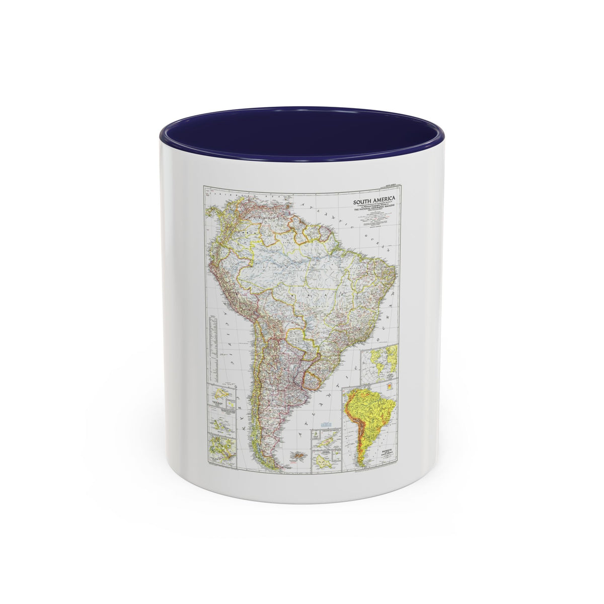 South America (1950) (Map) Accent Coffee Mug