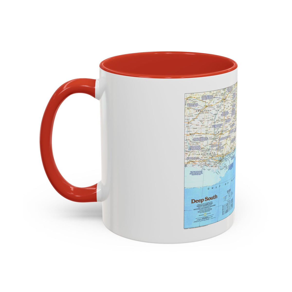 USA - Deep South 1 (1983) (Map) Accent Coffee Mug
