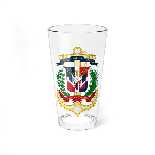 Emblema de la Marina de Guerra Dominicana (Dominica) (Coat of Arms) Pint Glass 16oz