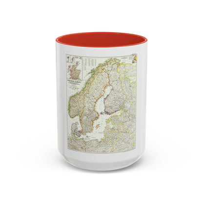 Europe, Northern (1954) (Map) Accent Coffee Mug