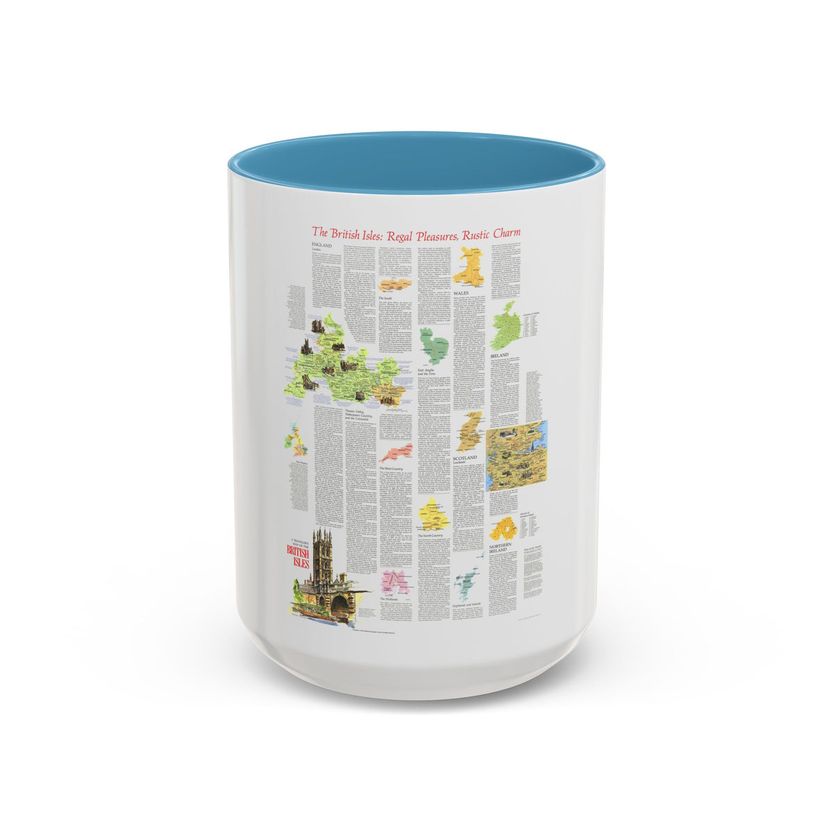 British Isles - A Traveller's Map 2 (1974) (Map) Accent Coffee Mug