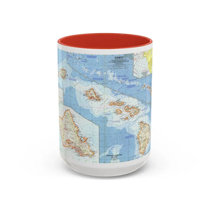 USA - Hawaii (1960) (Map) Accent Coffee Mug-15oz-Red-Go Mug Yourself