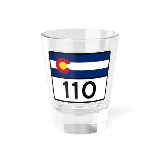 Colorado 110 wide (Colorado) (Road Sign) Shot Glass 1.5oz-1.5oz-Go Mug Yourself