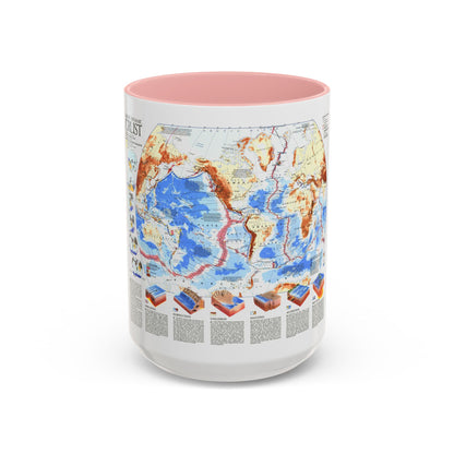 World Map - Earth's Dynamic Crust (1985) (Map) Accent Coffee Mug