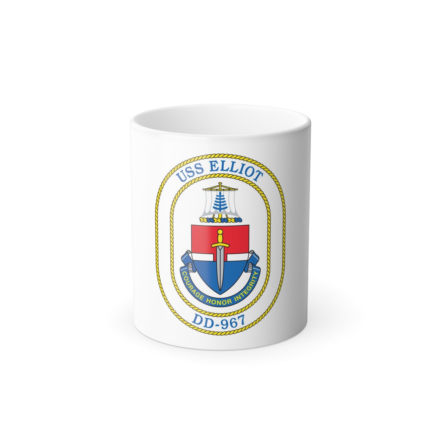 USS Elliot DD 967 (U.S. Navy) Color Changing Mug 11oz