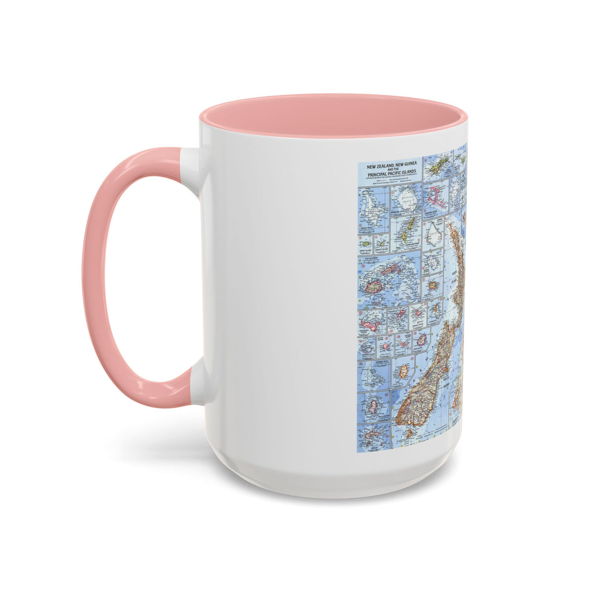 New Zealand, New Guinea (1962) (Map) Accent Coffee Mug