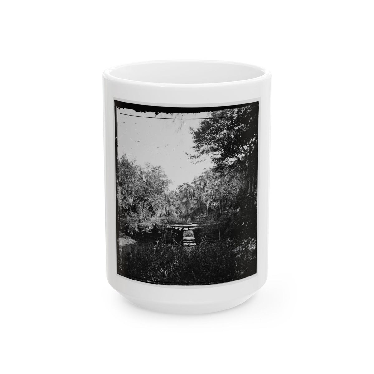 Savannah, Georgia. Bridge Over Stream (U.S. Civil War) White Coffee Mug