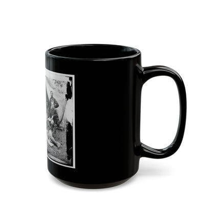 The Peninsula, Va. The Staff Of Gen. Fitz-John Porter; Lts. William G. Jones And George A. Custer Reclining (U.S. Civil War) Black Coffee Mug