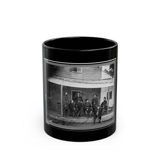 Gen. Alexander Mccook And Staff Posed On Porch Near Washington, D.C. (U.S. Civil War) Black Coffee Mug