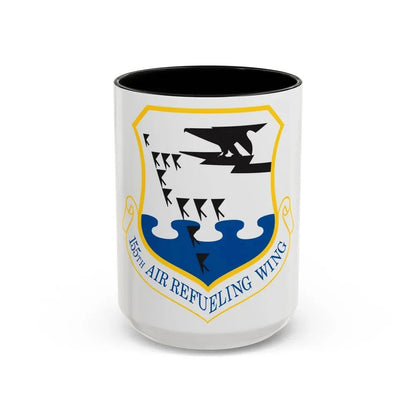 155th Air Refueling Wing (U.S. Air Force) Accent Coffee Mug 15oz Black - Go Mug Yourself