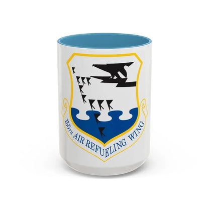 155th Air Refueling Wing (U.S. Air Force) Accent Coffee Mug 15oz Light Blue - Go Mug Yourself