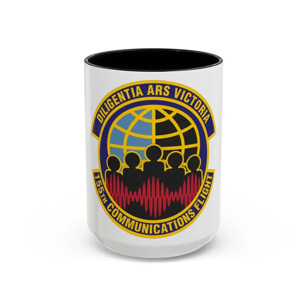 155th Communications Flight (U.S. Air Force) Accent Coffee Mug 15oz Black - Go Mug Yourself