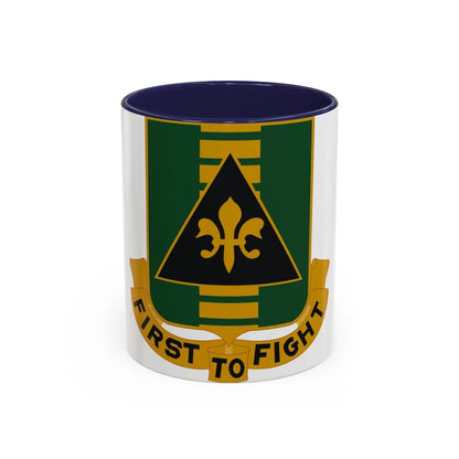 156 Armor Regiment (U.S. Army) Accent Coffee Mug-11oz-Navy-Go Mug Yourself