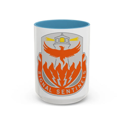 156 Signal Battalion (U.S. Army) Accent Coffee Mug-15oz-Light Blue-Go Mug Yourself