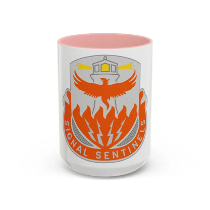 156 Signal Battalion (U.S. Army) Accent Coffee Mug-15oz-Pink-Go Mug Yourself