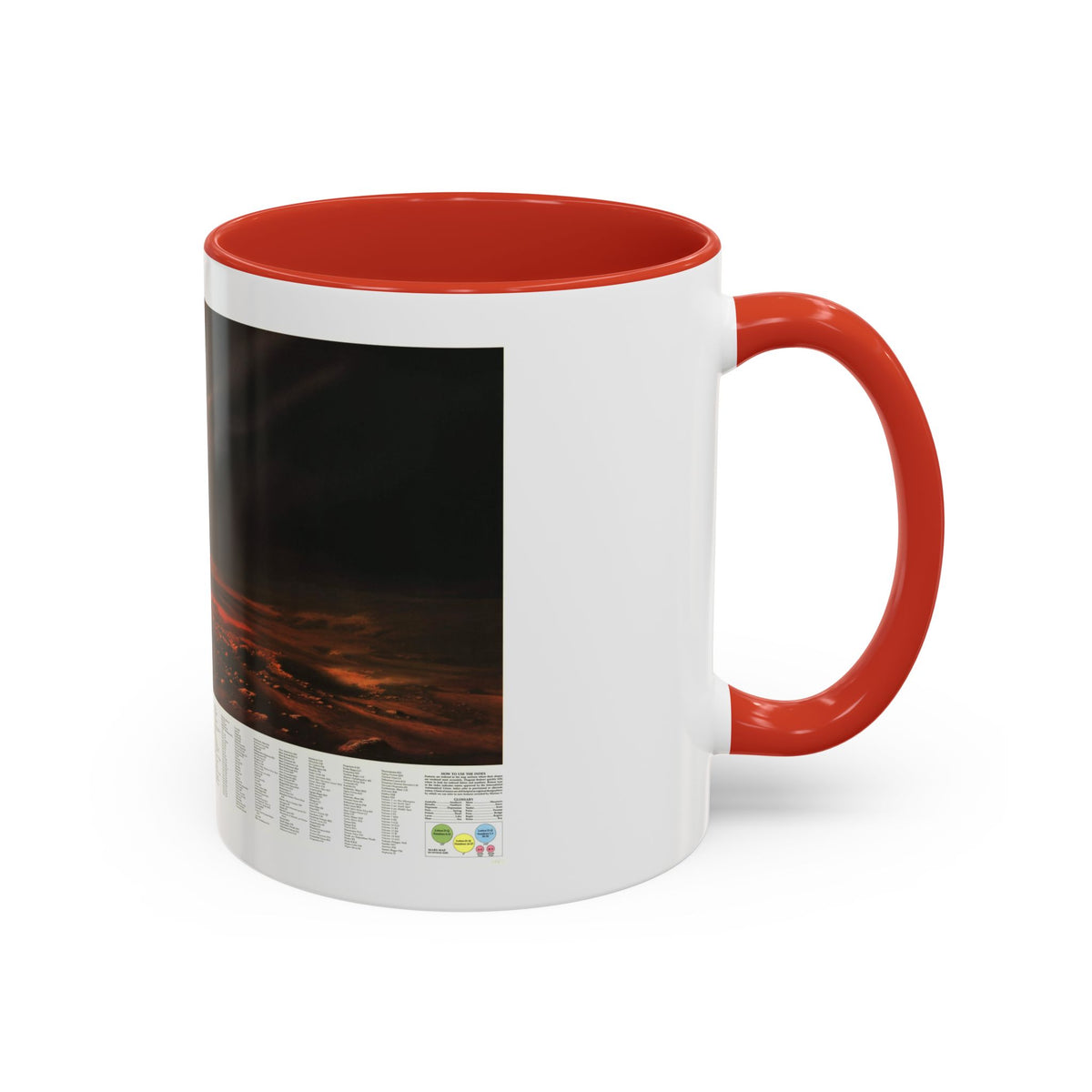 Space - MARS, Dusty Face of (1973) (Map) Accent Coffee Mug