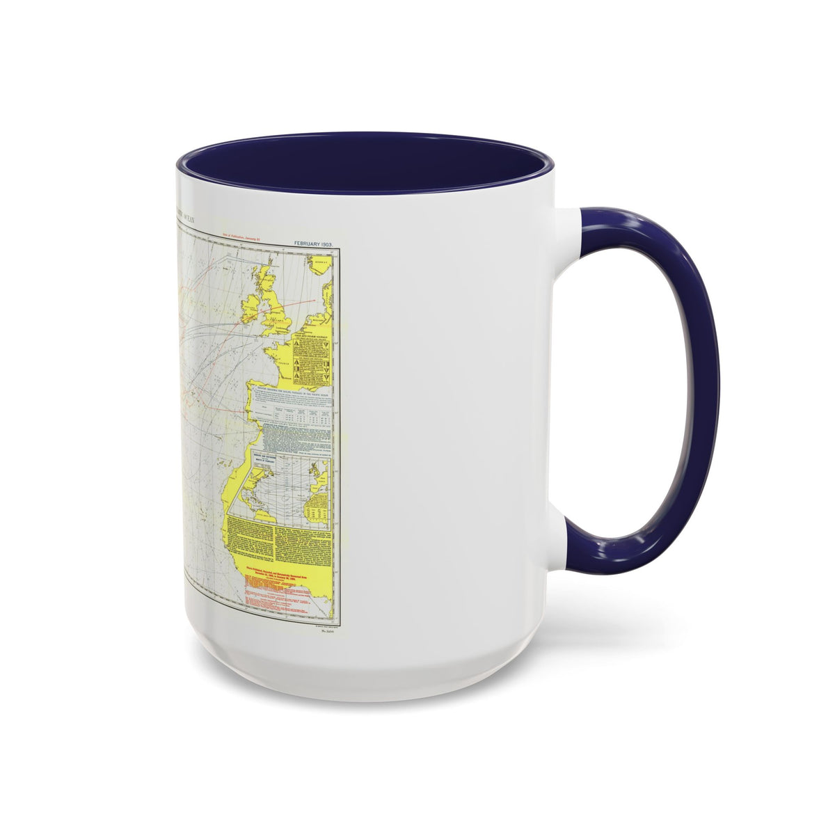 Atlantic Ocean - North (1903) (Map) Accent Coffee Mug