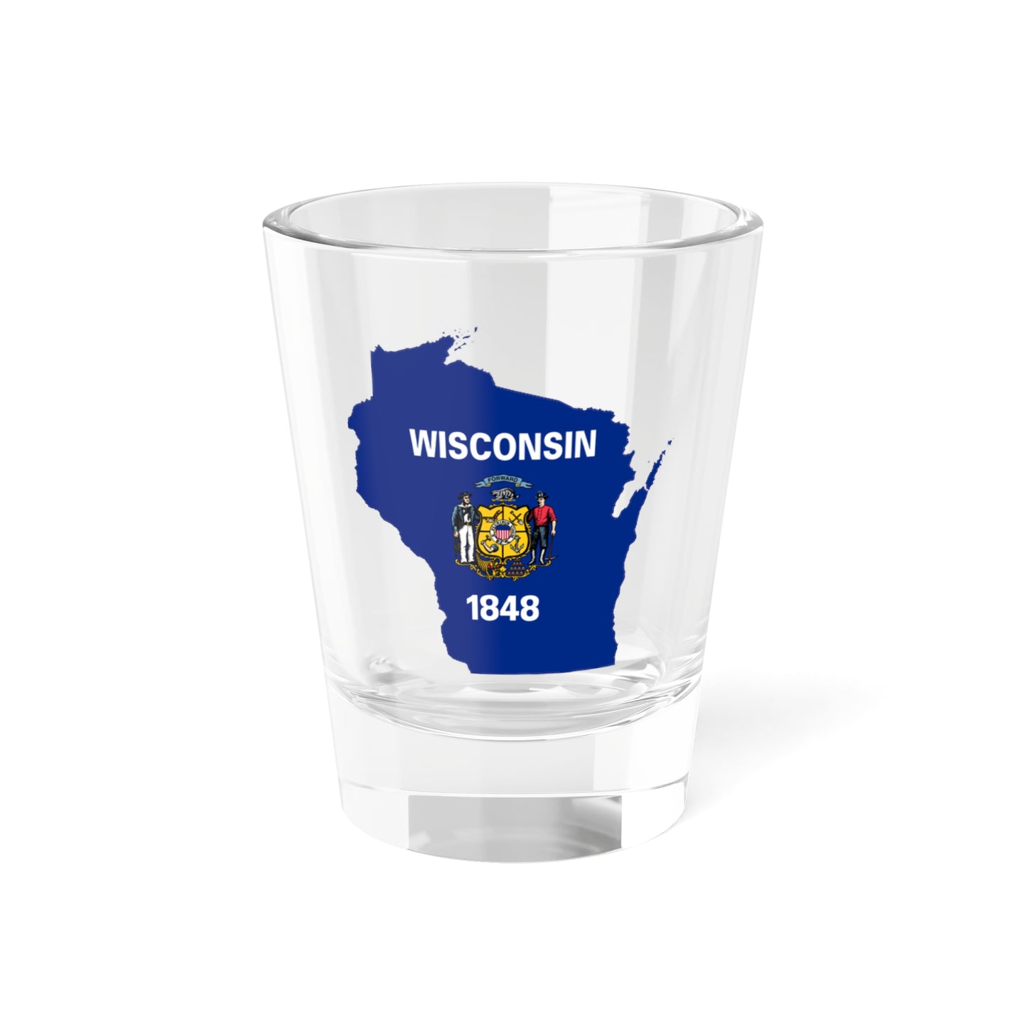 Flag map of Wisconsin (United States) Shot Glass 1.5oz