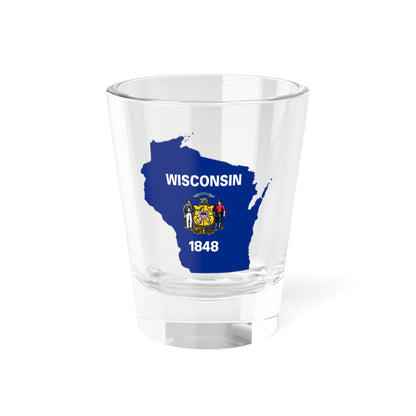 Flag map of Wisconsin (United States) Shot Glass 1.5oz