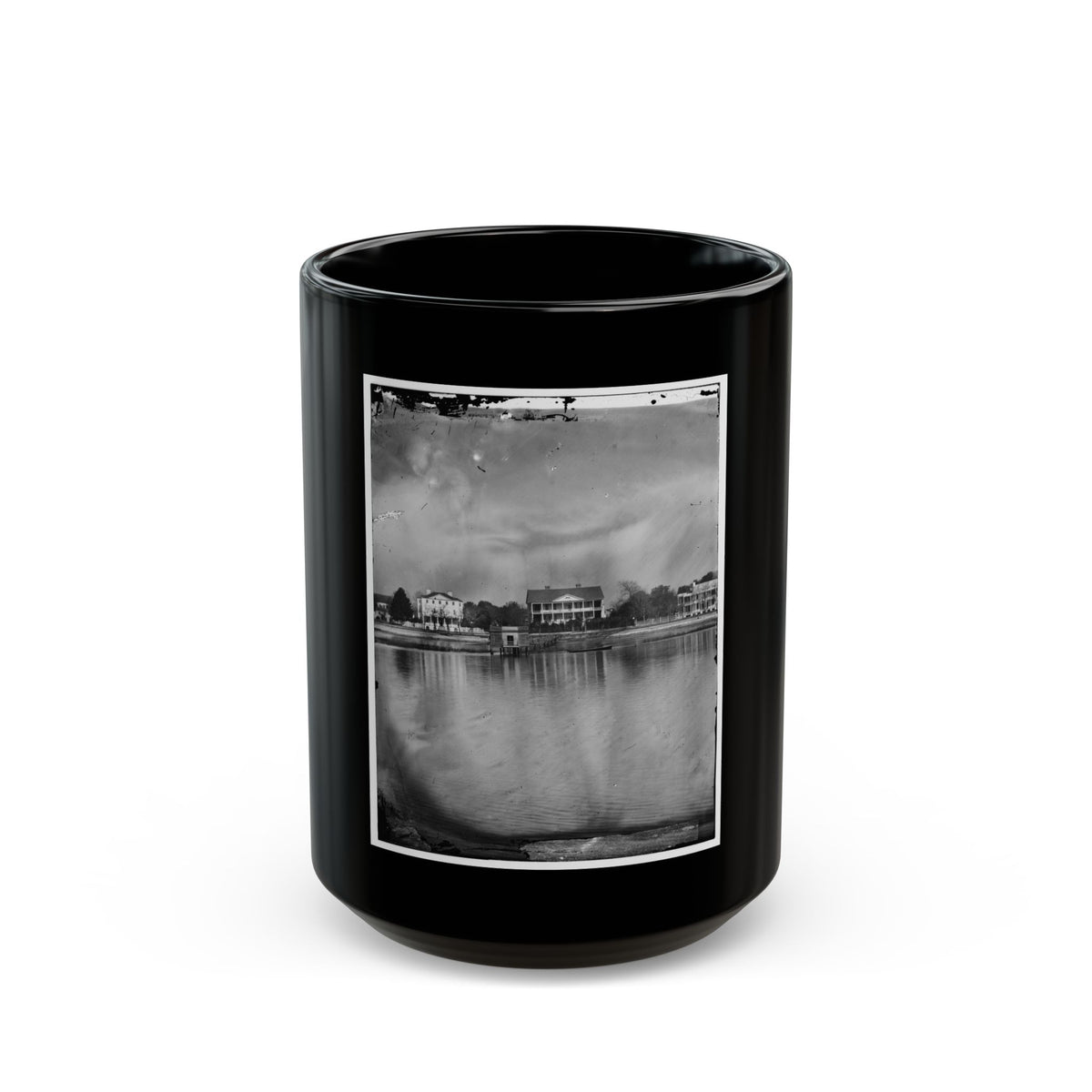 Beaufort, South Carolina. View Of Beaufort From The Waterfront. Fuller's House (U.S. Civil War) Black Coffee Mug